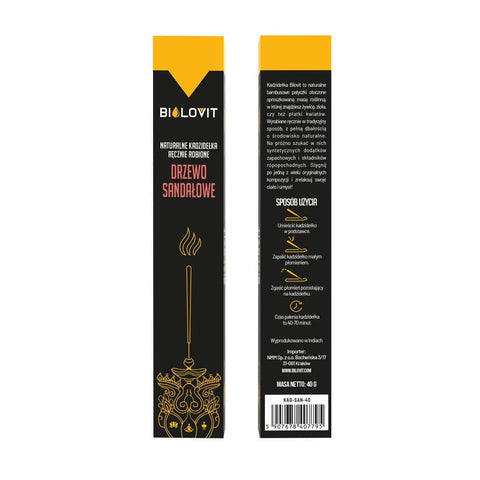 Bilovit Naturalne kadzidełka zapachowe Drzewo Sandałowe - 40 g