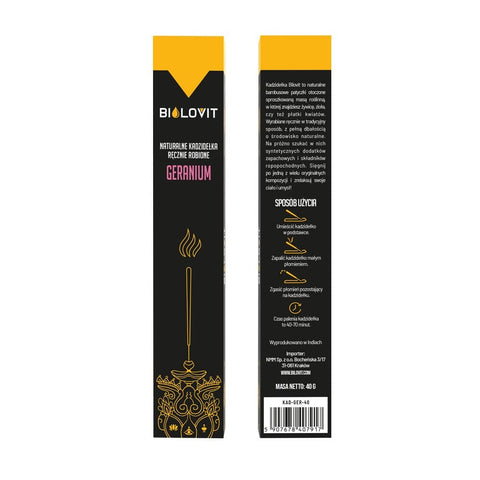 Bilovit Naturalne kadzidełka zapachowe Geranium - 40 g