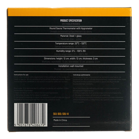 Bilovit Okrągły termometr z higrometrem do sauny