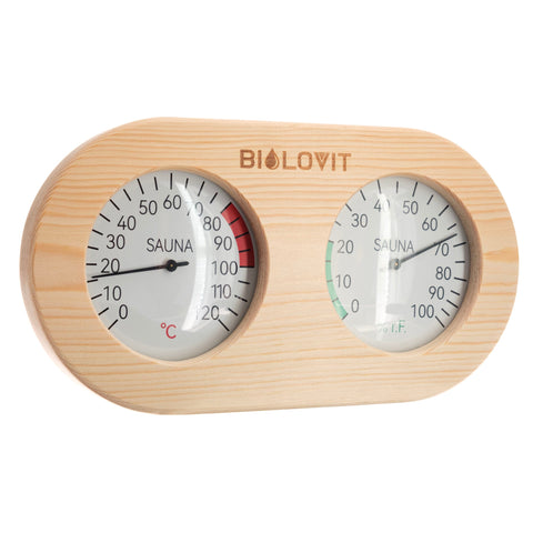 Bilovit Sosnowy termometr z higrometrem do sauny - do 120 stopni Celsjusza